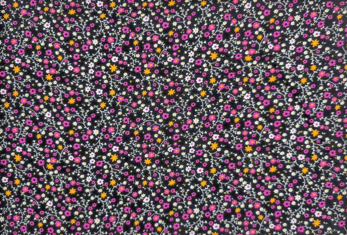 Viscosa  flores negro multicolor 2