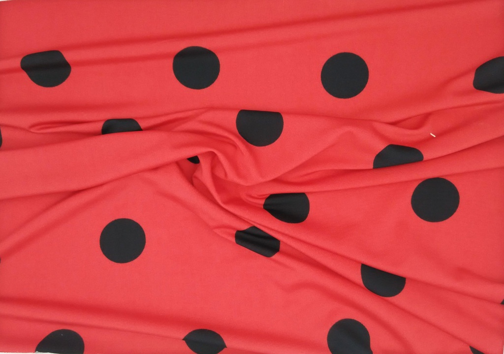 Punto Ladybug lunares rojo negro 