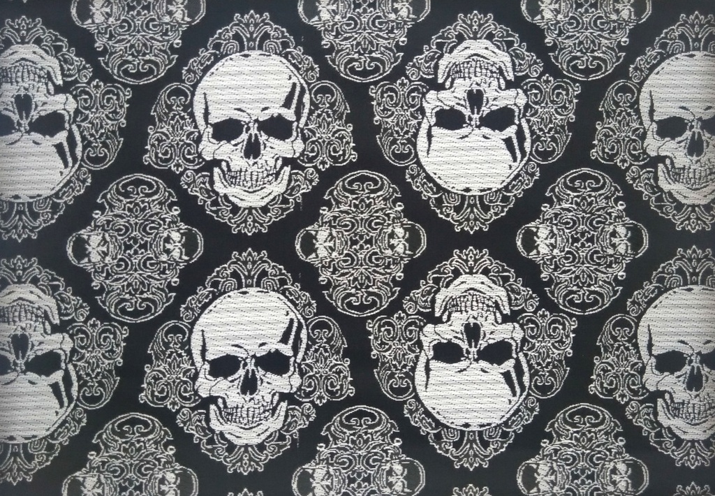 Jacquard calaveras negro plata