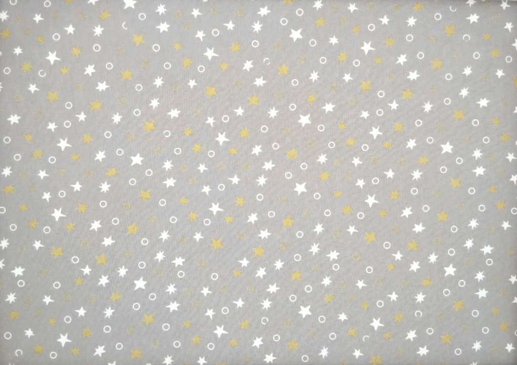 Navideño estrellas gris y amarillo