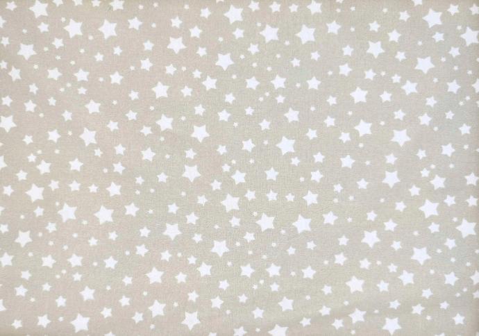 Algodón estrellas beige blanco