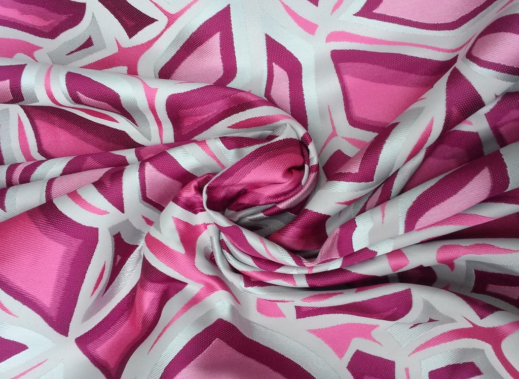 Mikado jacquard simetricos rosa chicle