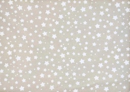 [celeste-103] Algodón estrellas beige blanco