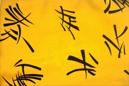 Raso amarillo letras chinas